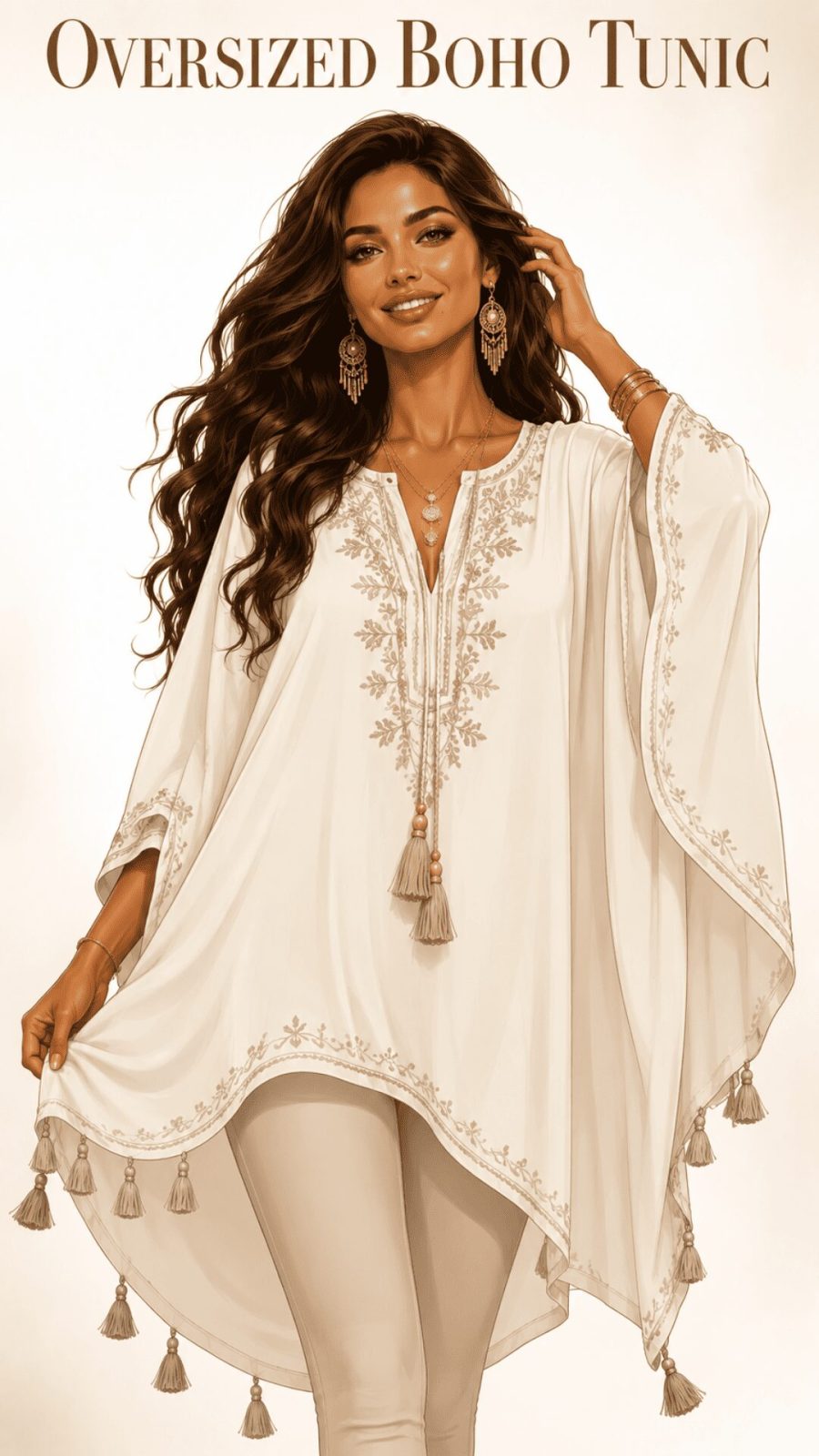 Oversized Boho Tunic for women