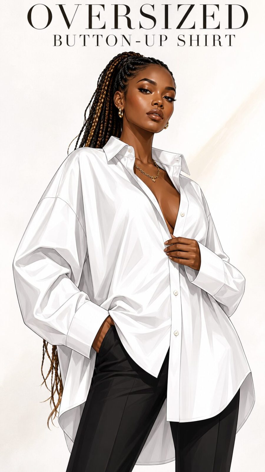 Oversized Button-Up Shirt for women