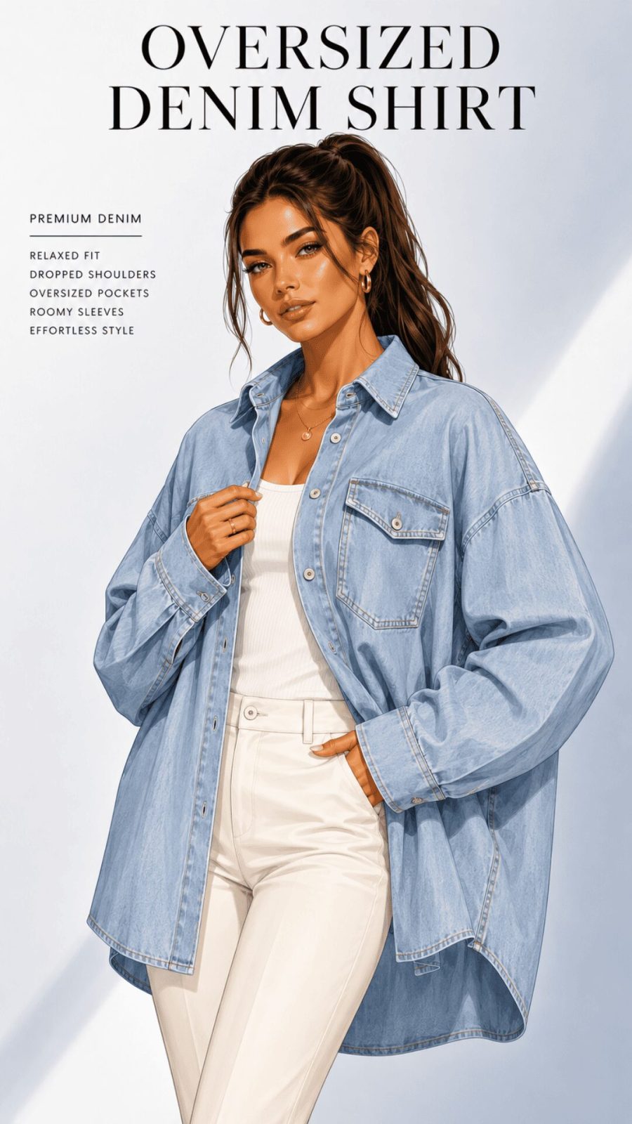 Oversized Denim Shirt for women