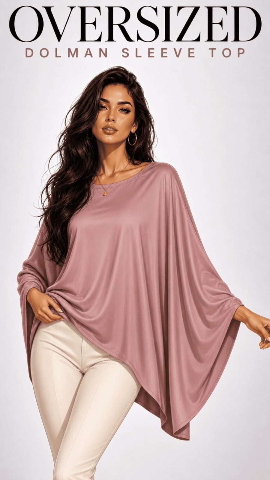 Oversized Dolman Sleeve Top for women