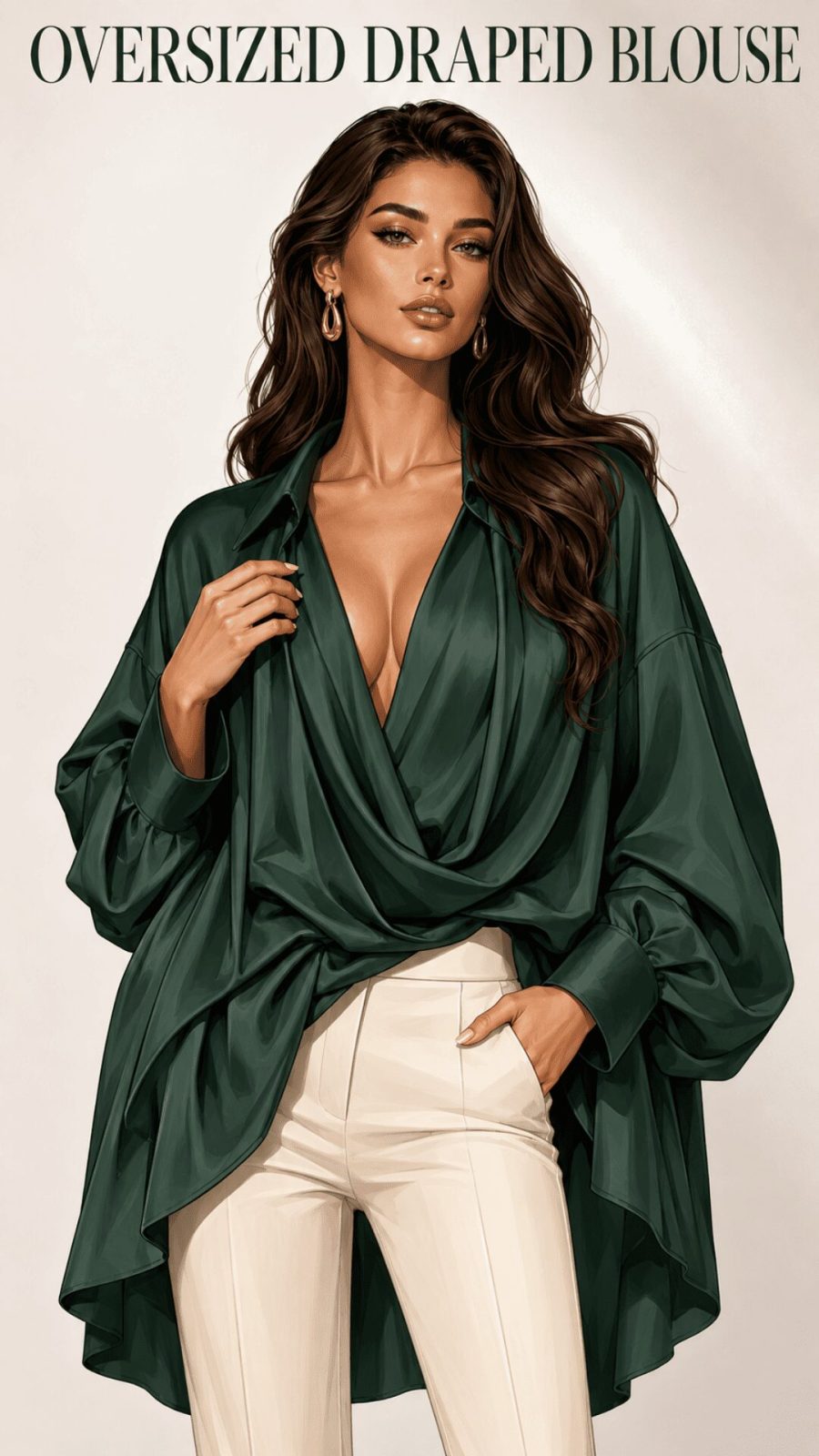 Oversized Draped Blouse for women