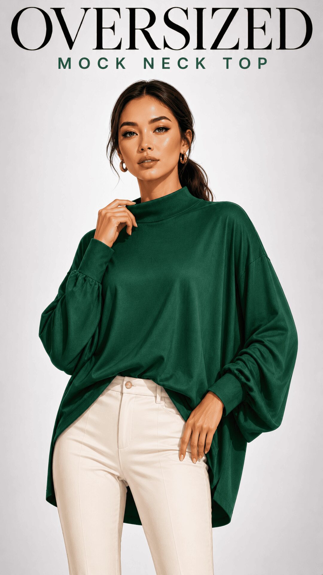 Oversized Mock Neck Top for women