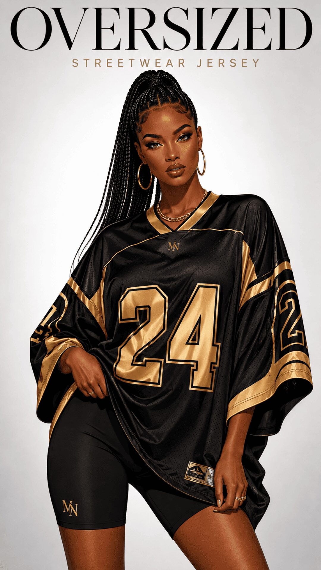 Oversized Streetwear Jersey Top for women