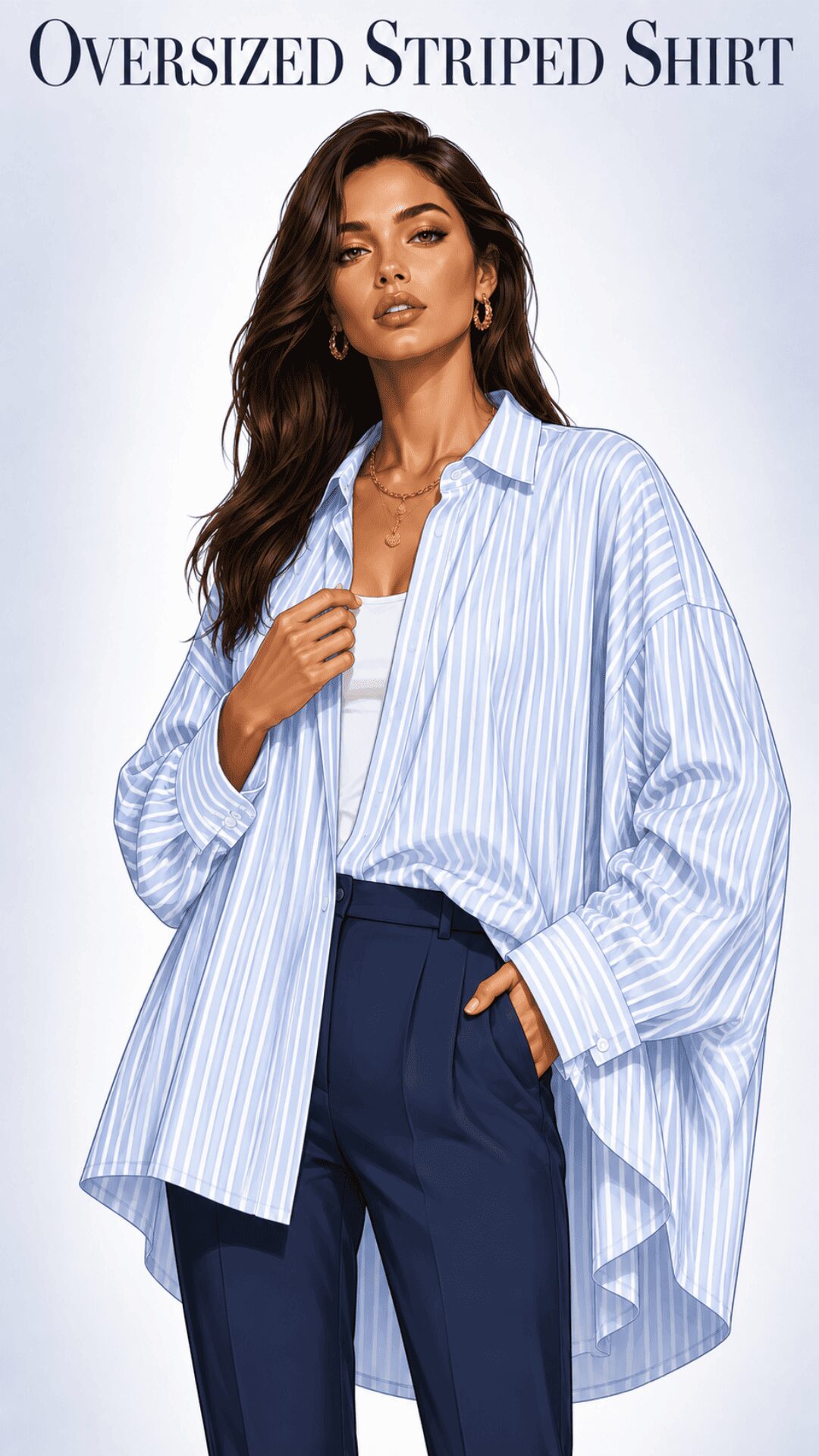 Oversized Striped Shirt for women