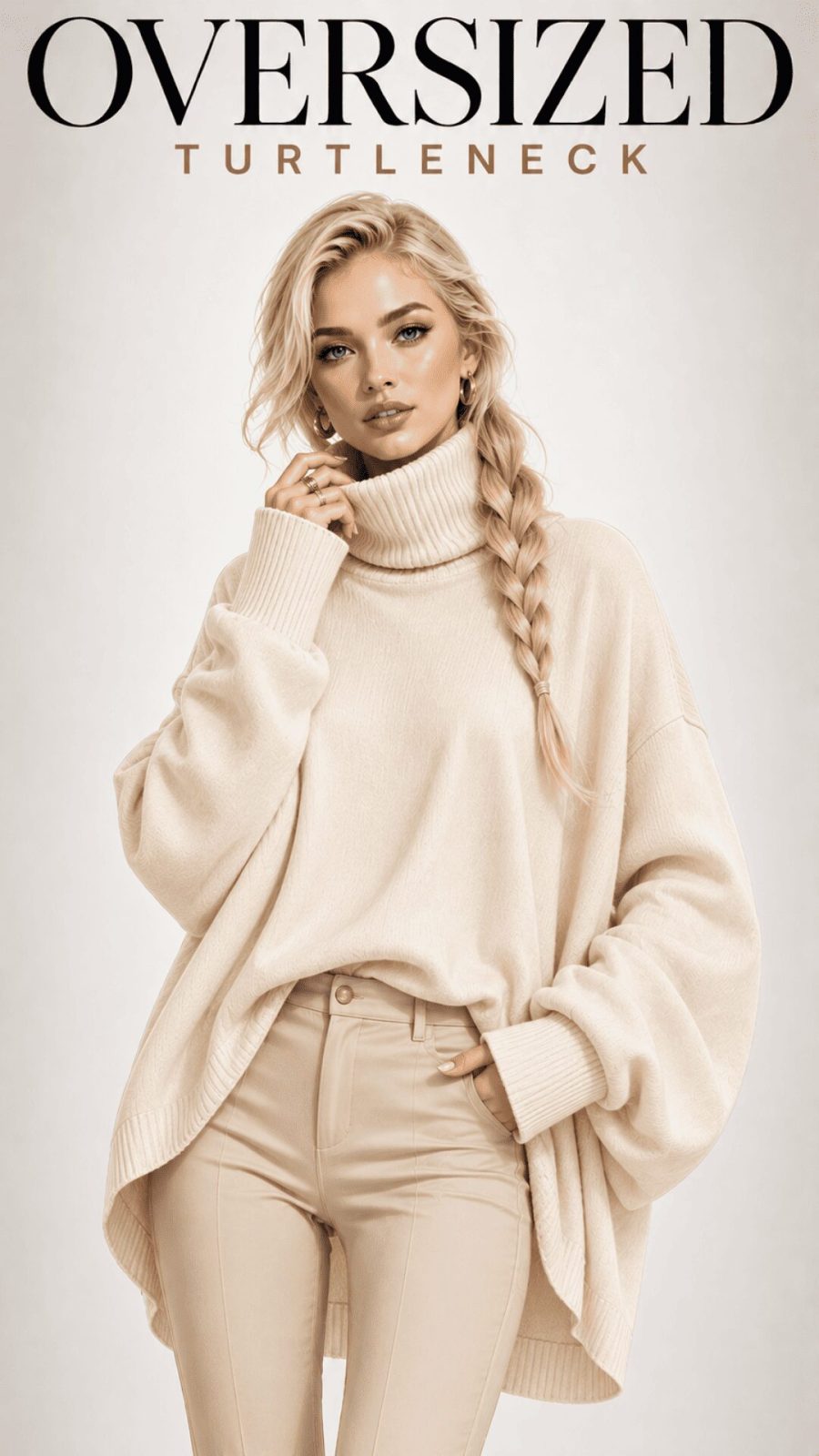 Oversized Turtleneck Top for women