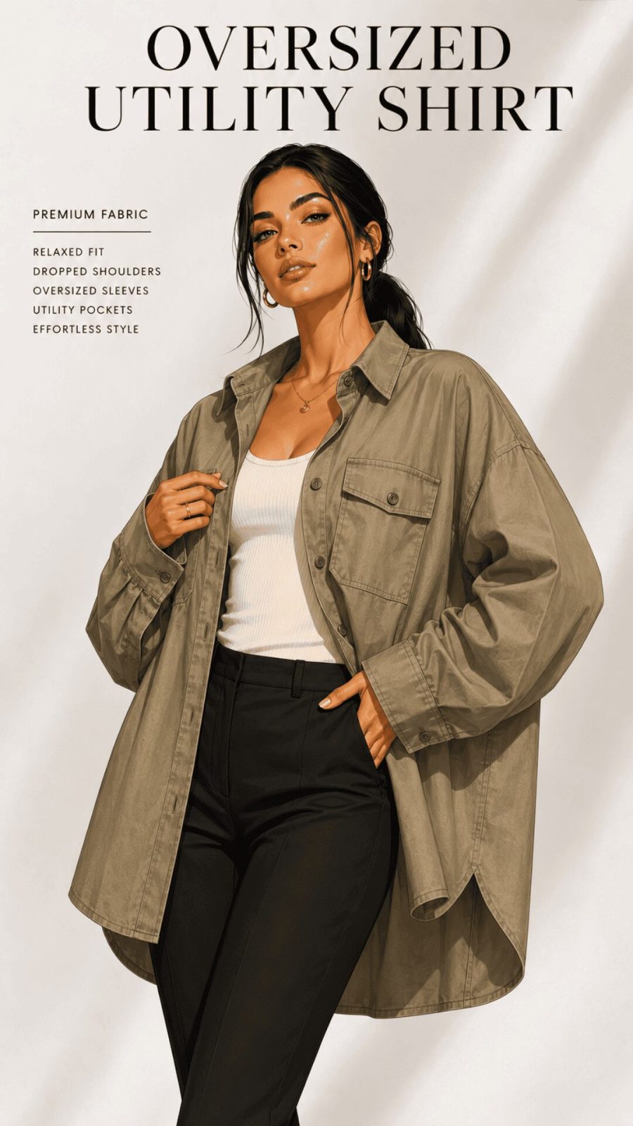 Oversized Utility Shirt for women