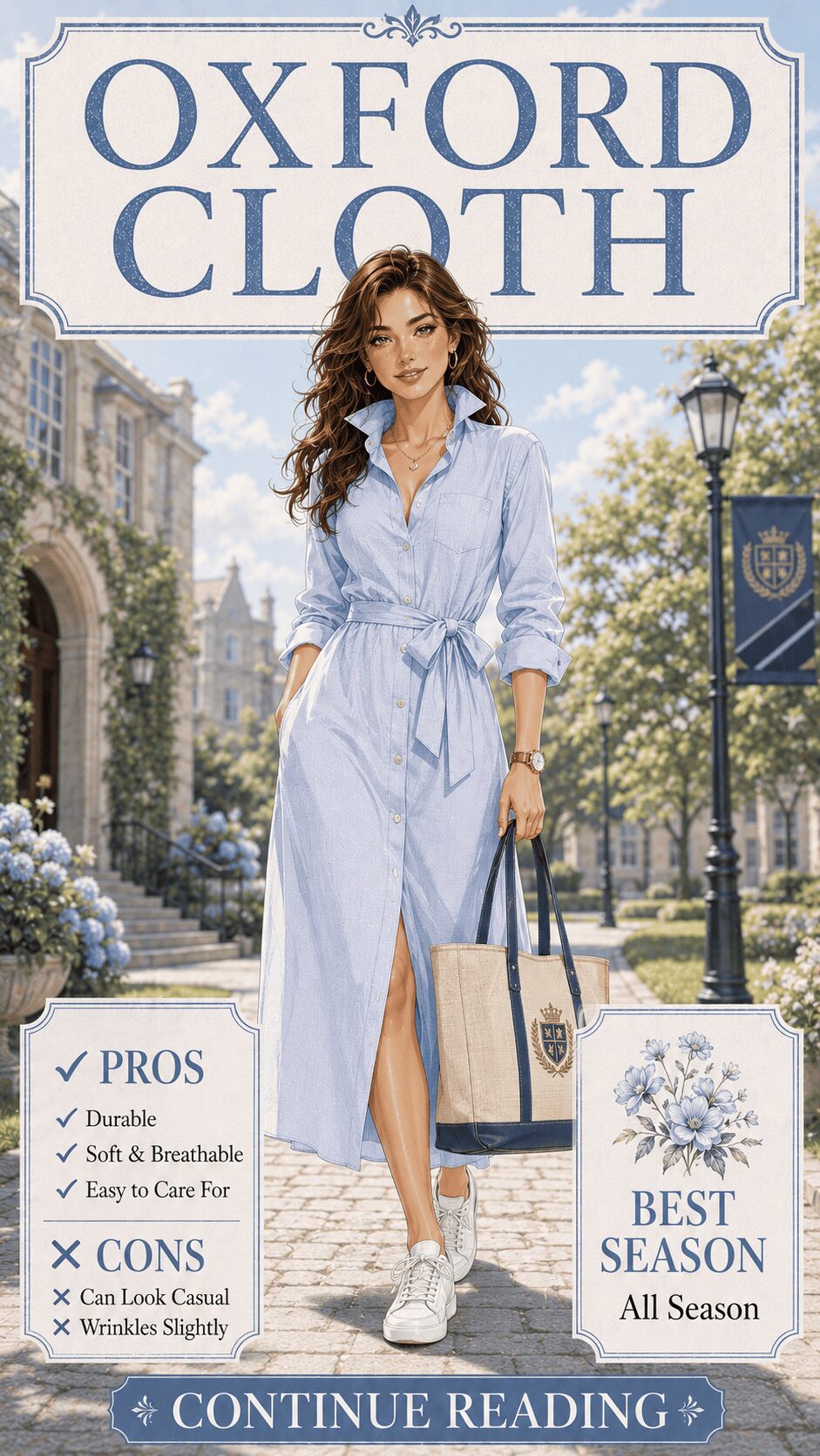 Oxford Cloth Fabric for Women's Clothing