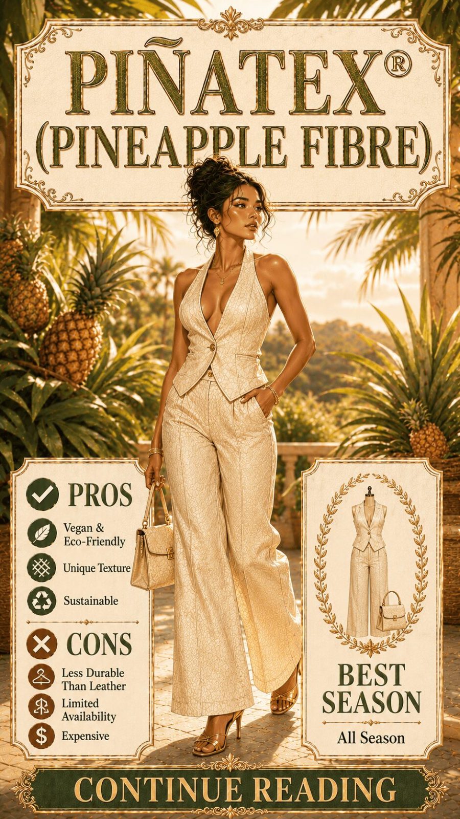 Pinatex Pineapple Fabric for Women's Clothing