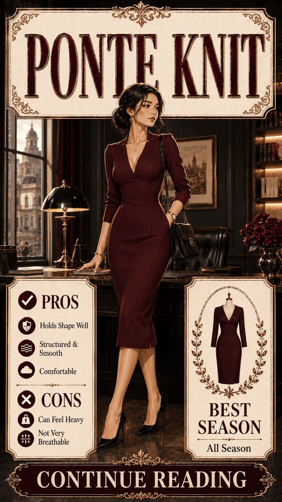 Ponte Knit Fabric for Women's Clothing