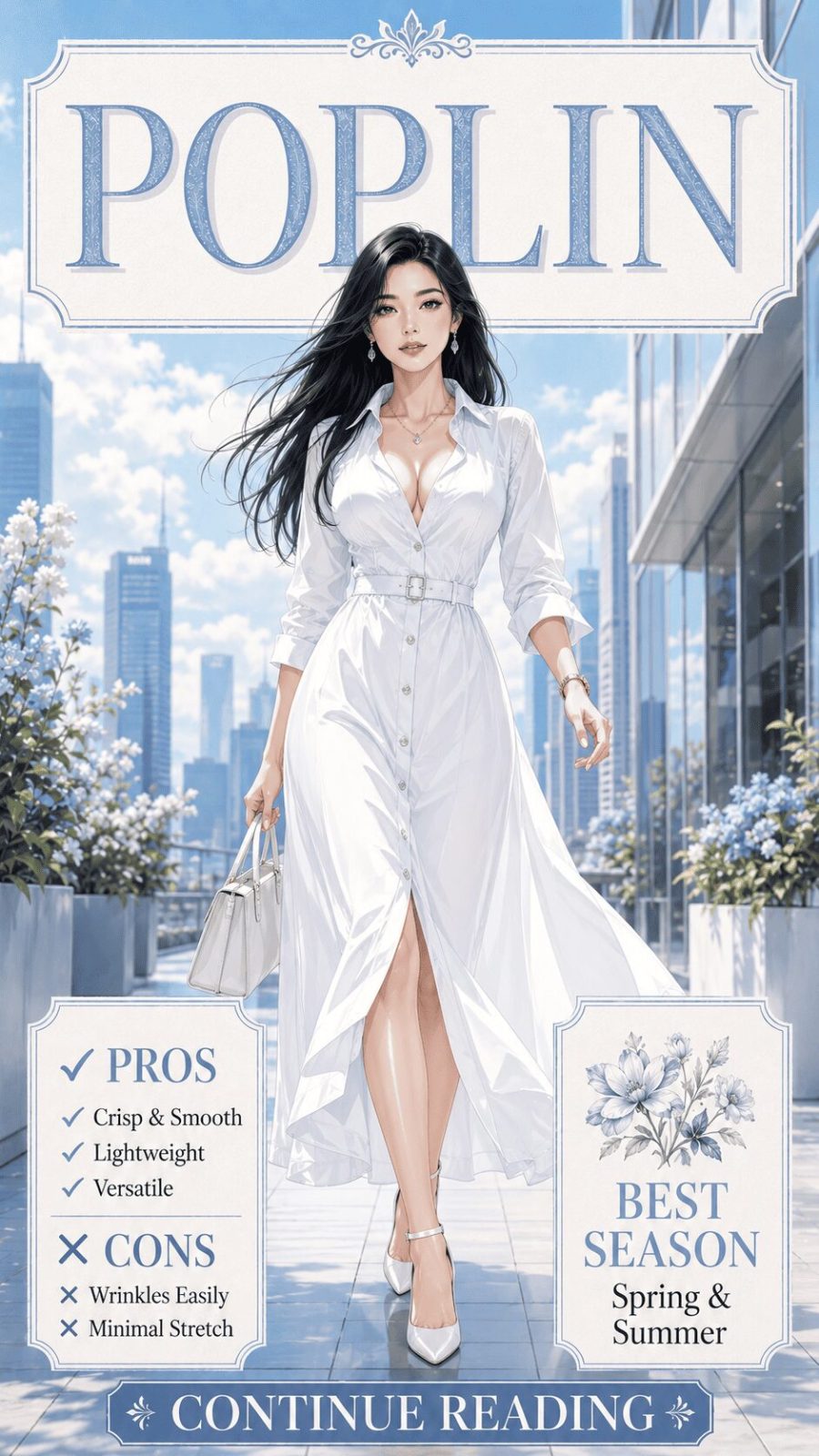 Poplin Fabric for Women's Clothing