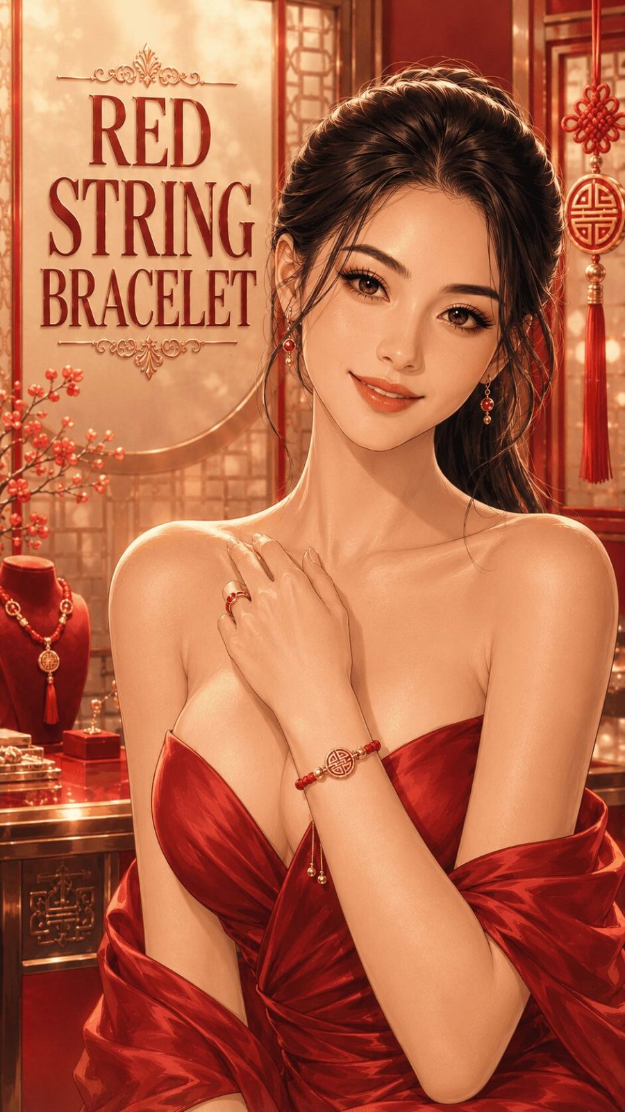 red string bracelet example