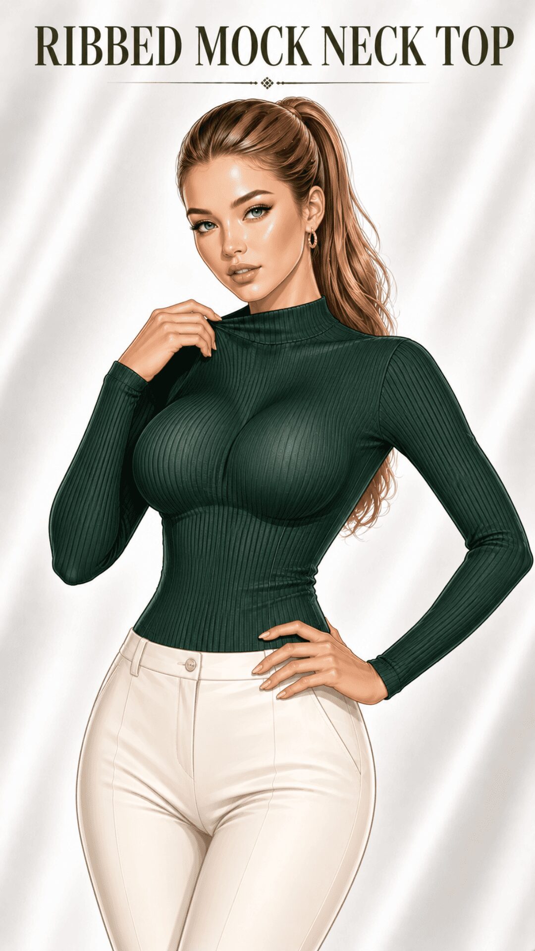 Ribbed Mock Neck Top