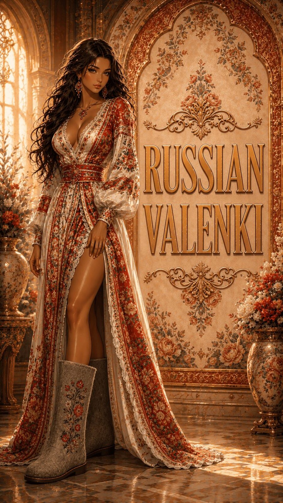 Russian valenki felt boot ethnic footwear example