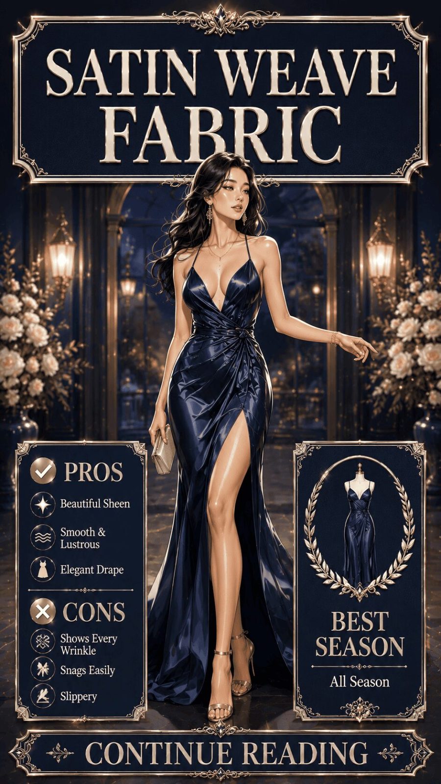 Satin Weave Fabric for Women's Clothing