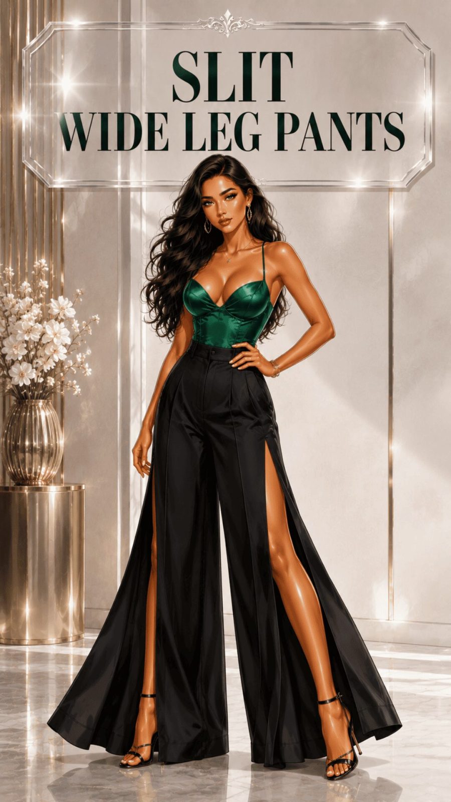 Slit Wide Leg Pants Example