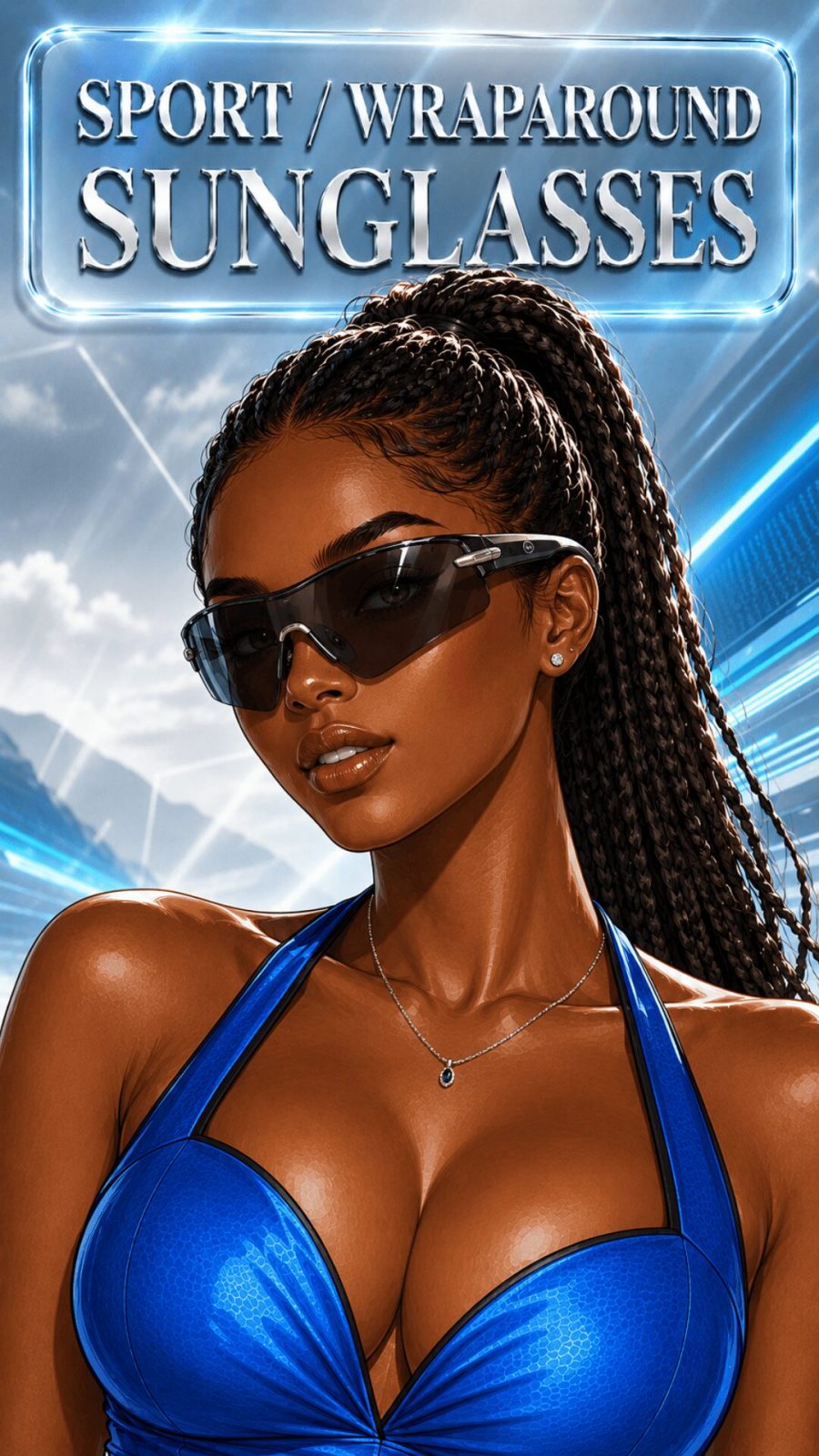 Sport wraparound sunglasses for women