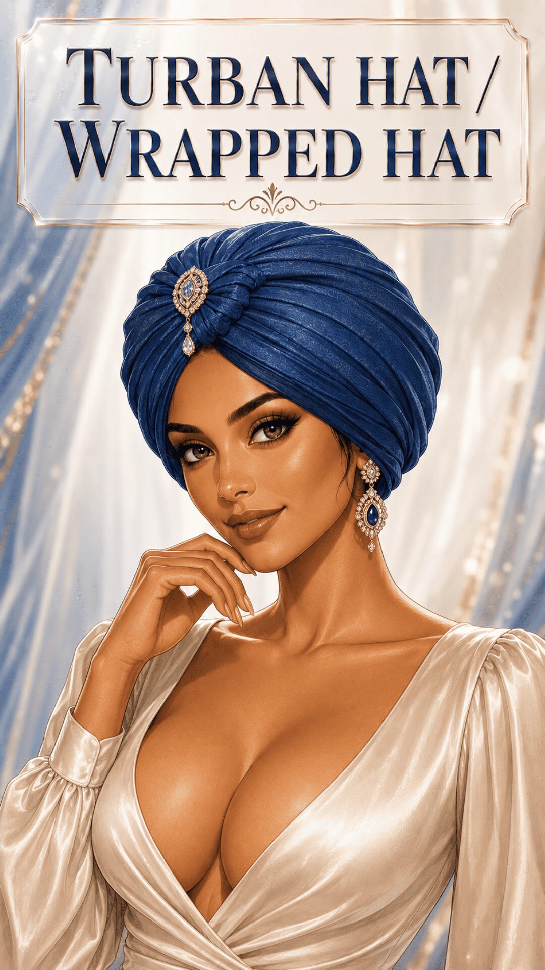 Turban wrapped hat for women
