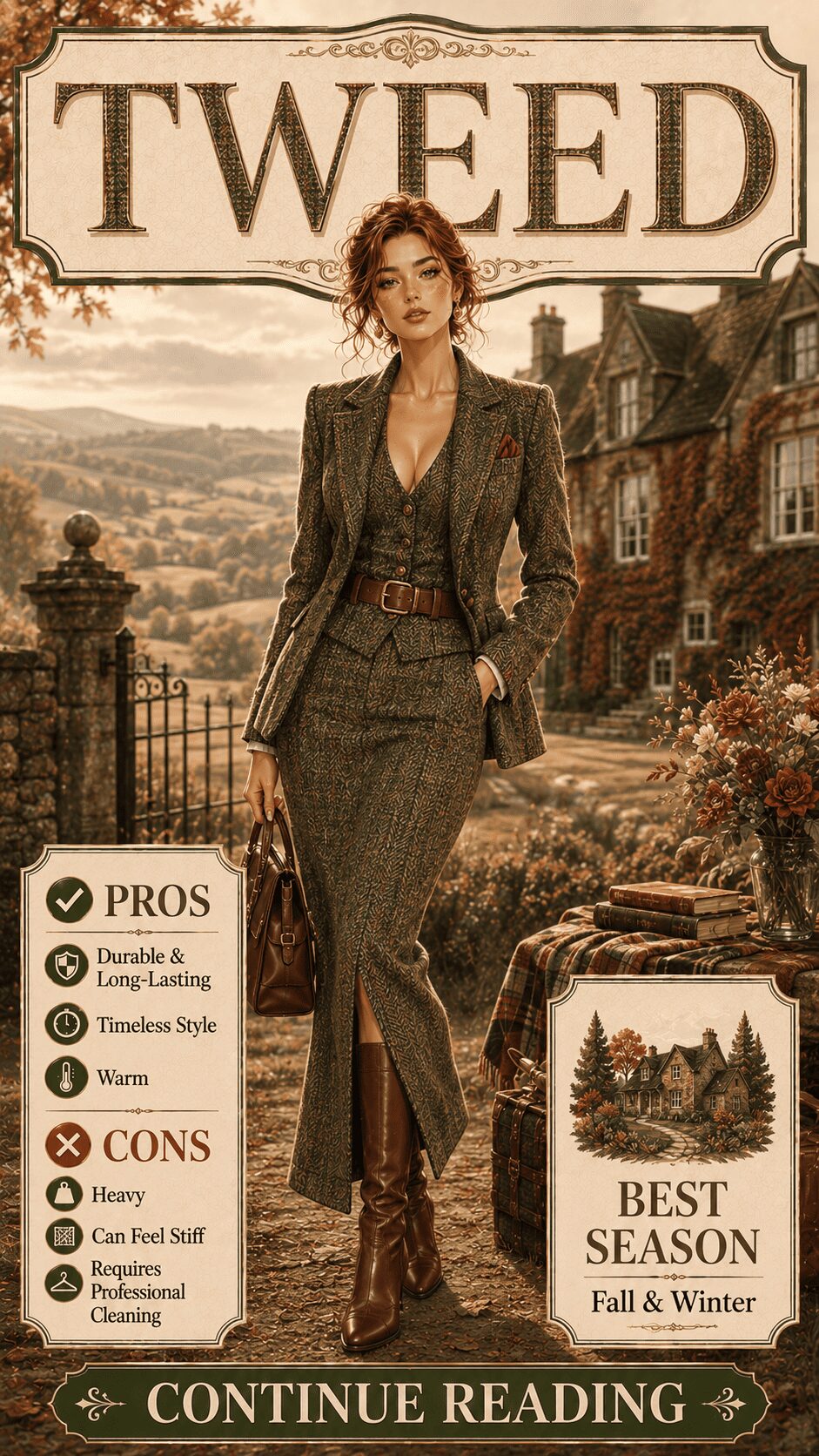 Tweed Fabric for Women's Clothing