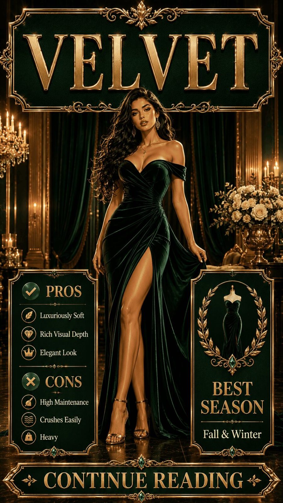 Velvet Fabric for Women's Clothing