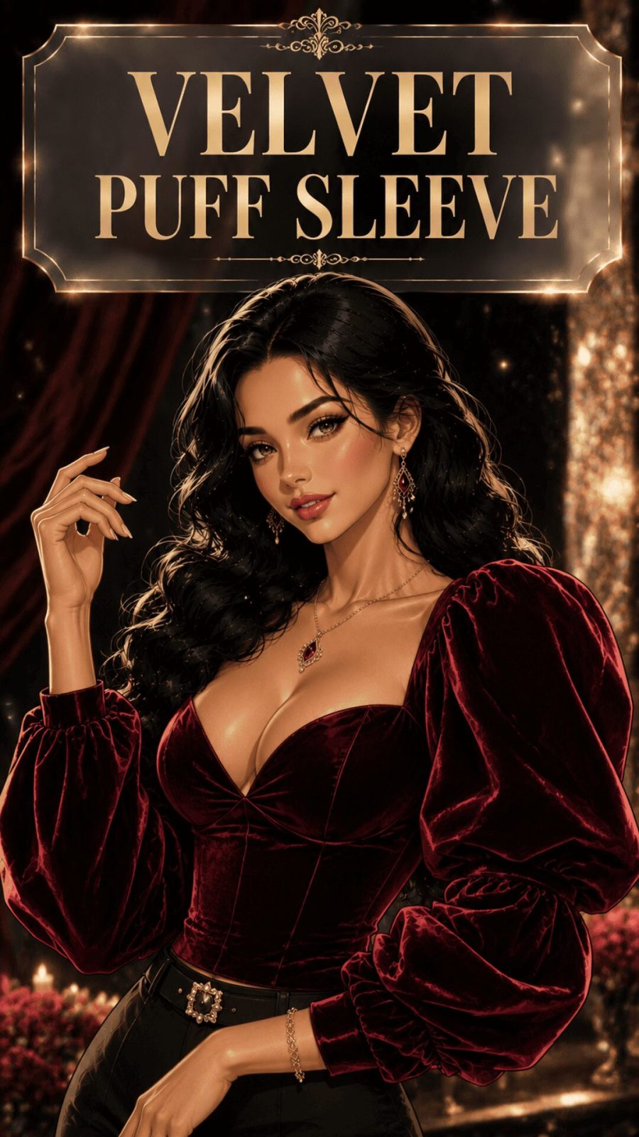 Velvet Puff Sleeve