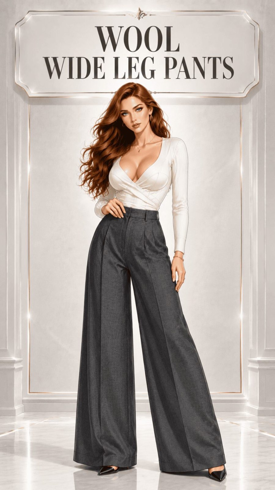 Wool Wide Leg Pants Example