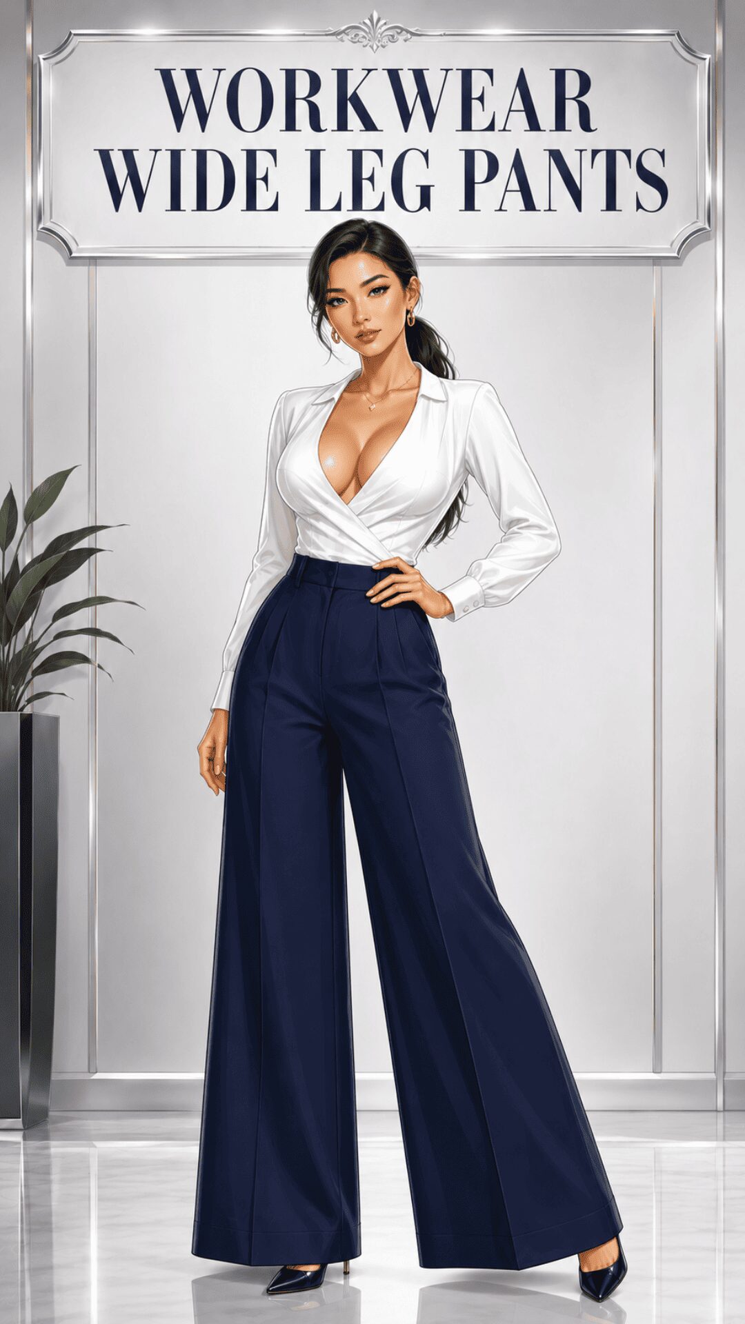 Workwear Wide Leg Pants Example