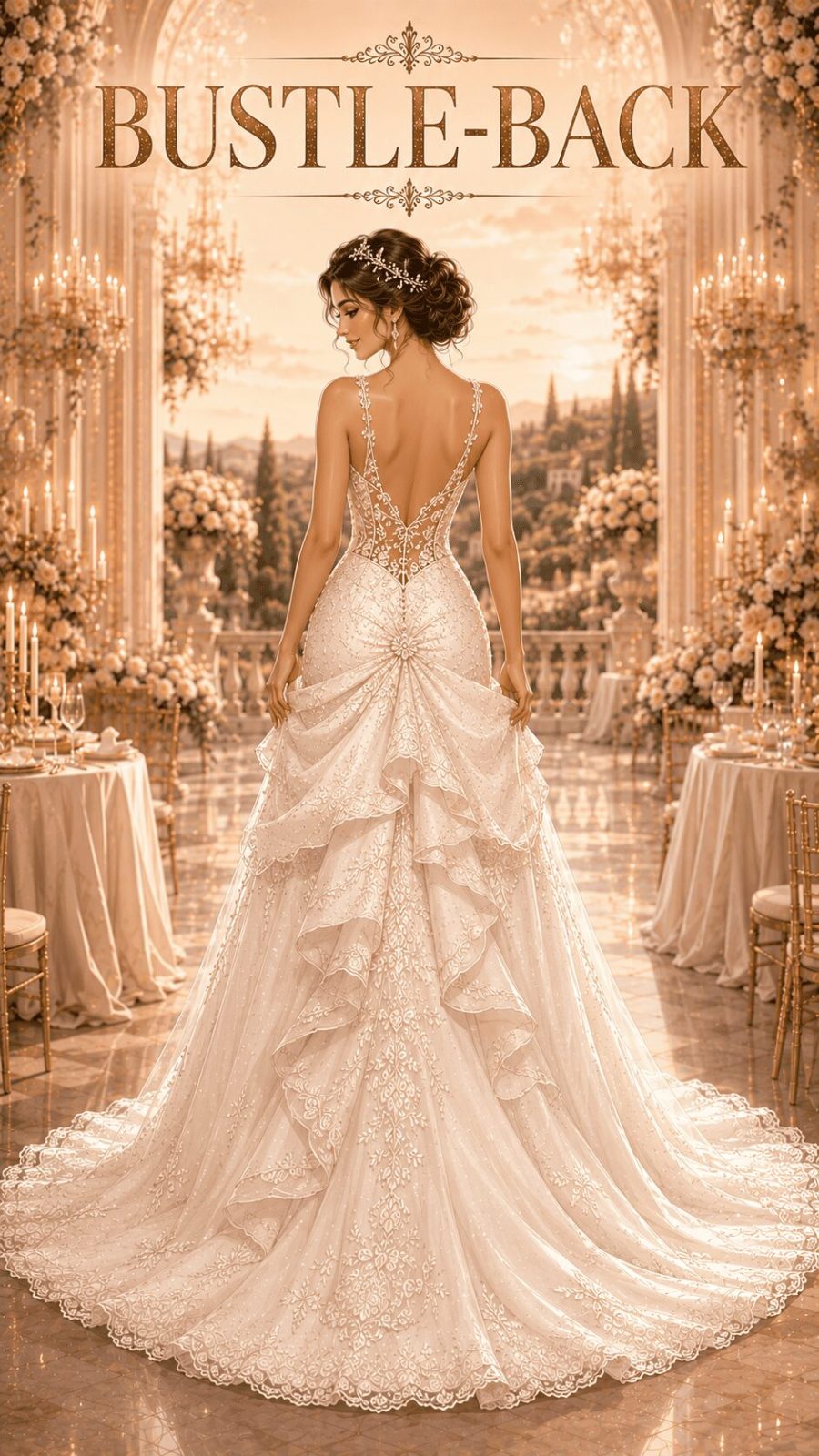 Bustle-Back Wedding Dress