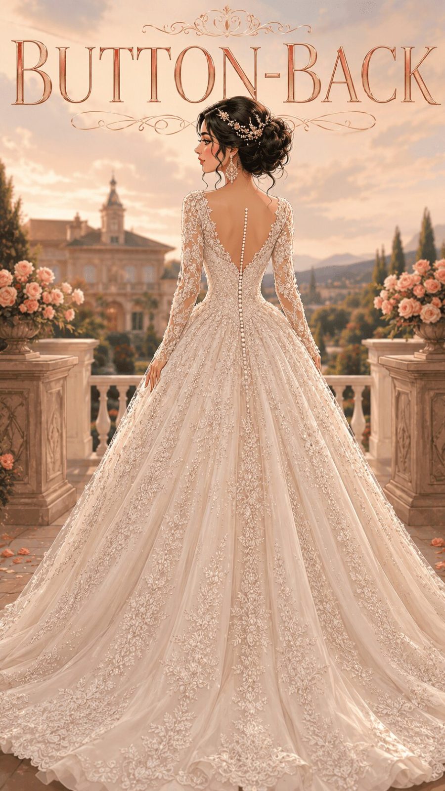 Button Back Wedding Dress Example