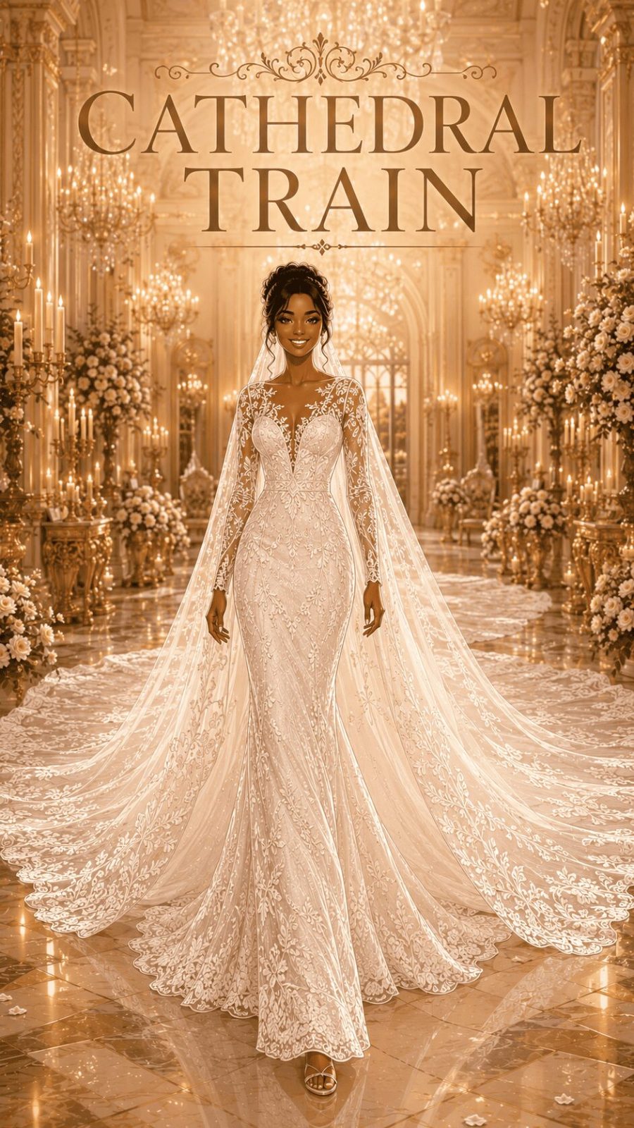 Cathedral Train Wedding Dress Example