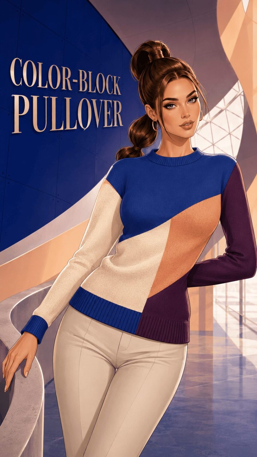 Color-Block Pullover example