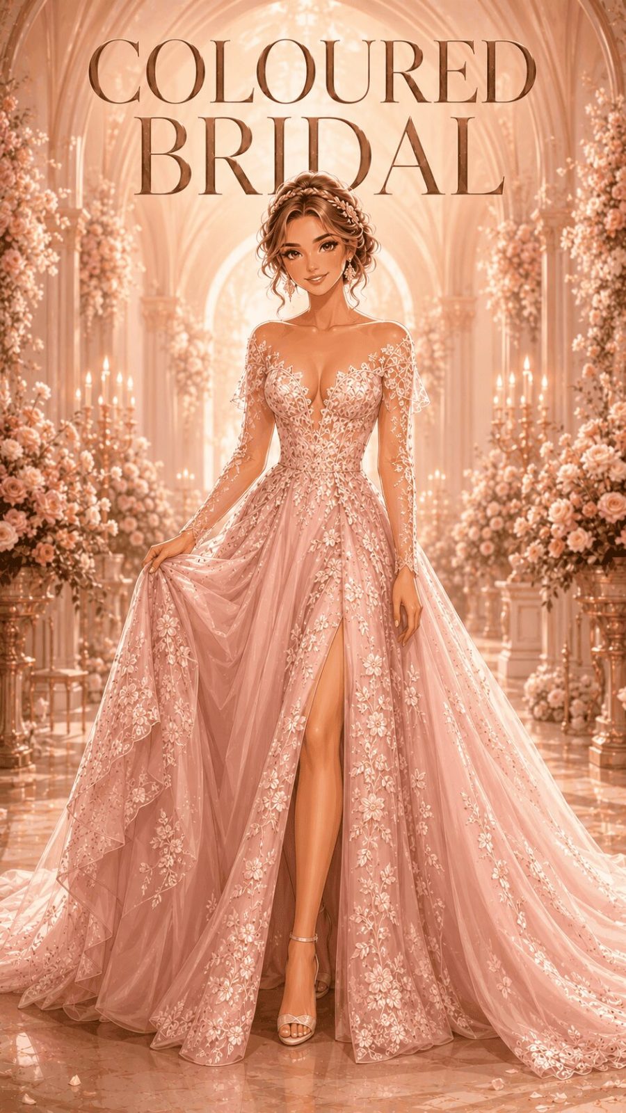 Coloured Non White Wedding Dress Example