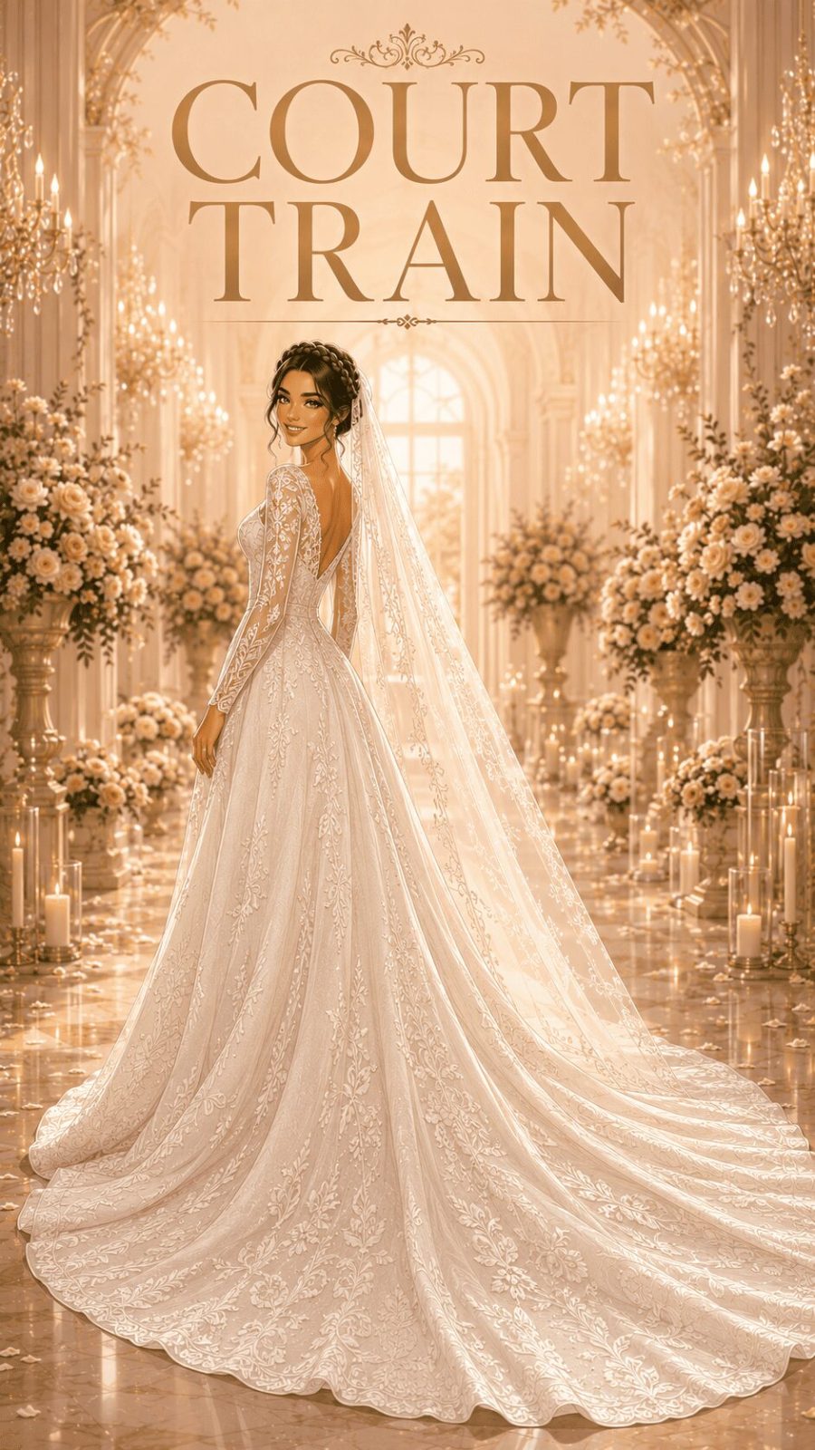 Court Train Wedding Dress Example