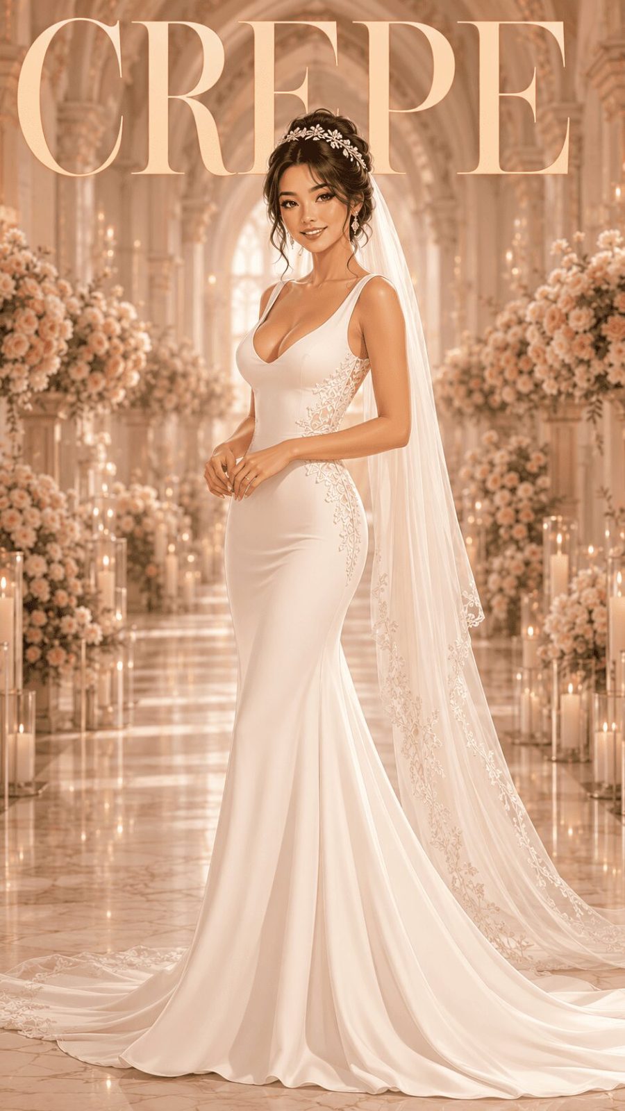 Crepe Wedding Dress Example