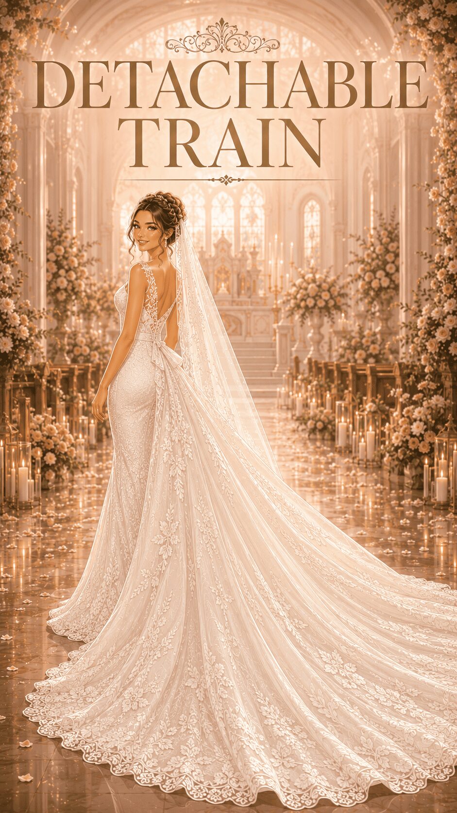 Detachable Train Wedding Dress Example