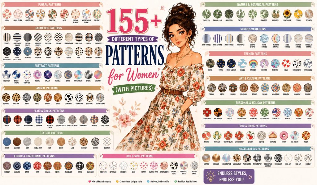 different types of patterns in fashion for women with pictures