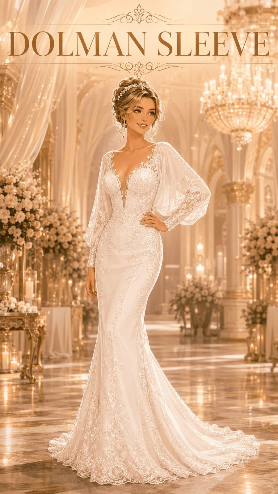 Dolman Sleeve Wedding Dress