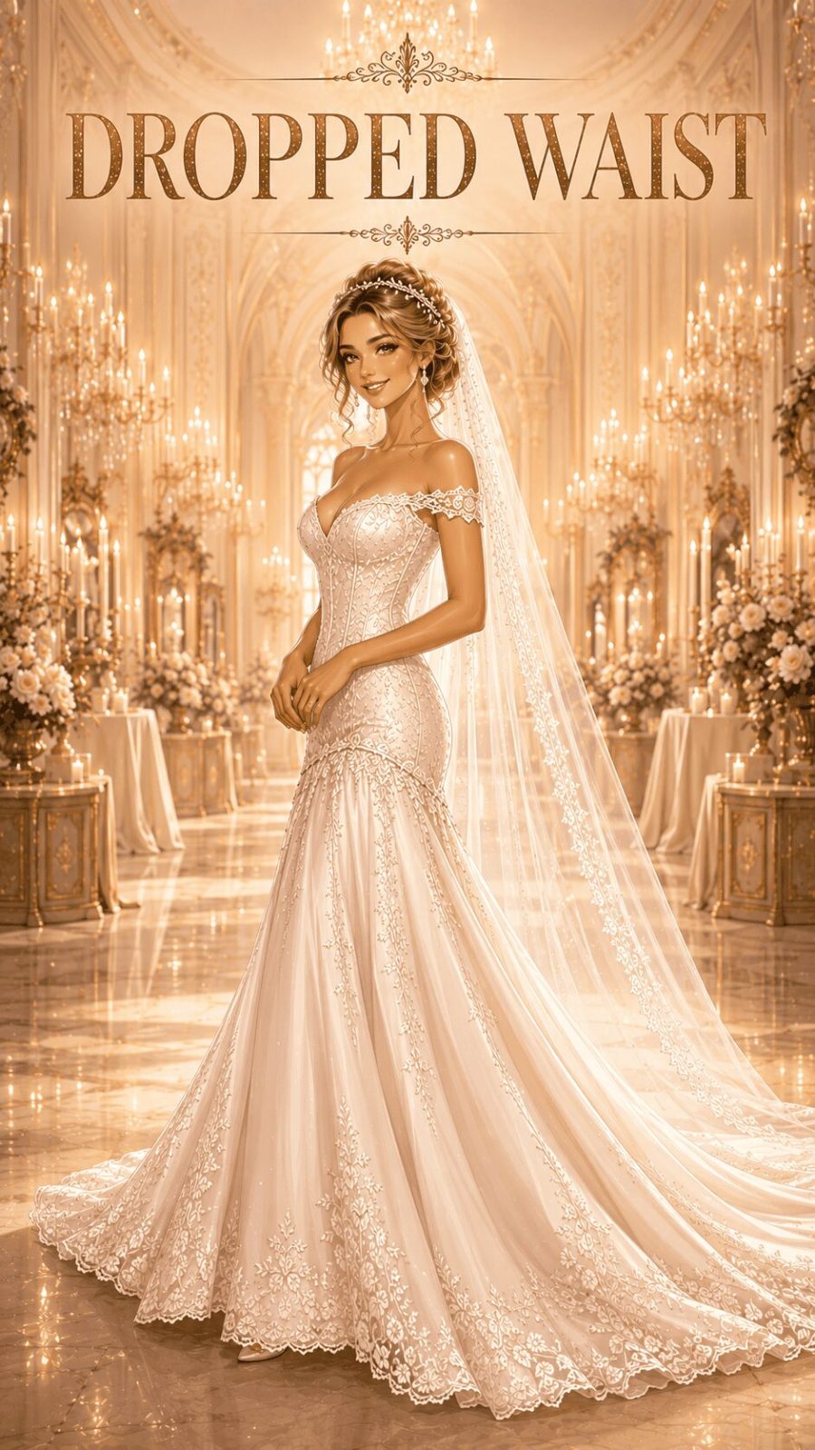 Dropped Waist Wedding Dress