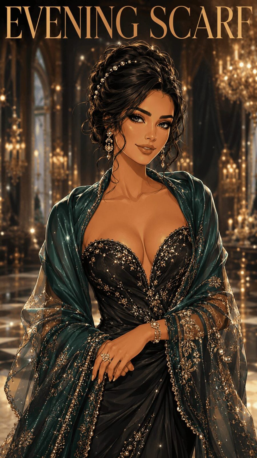 Embellished Evening Scarf Example