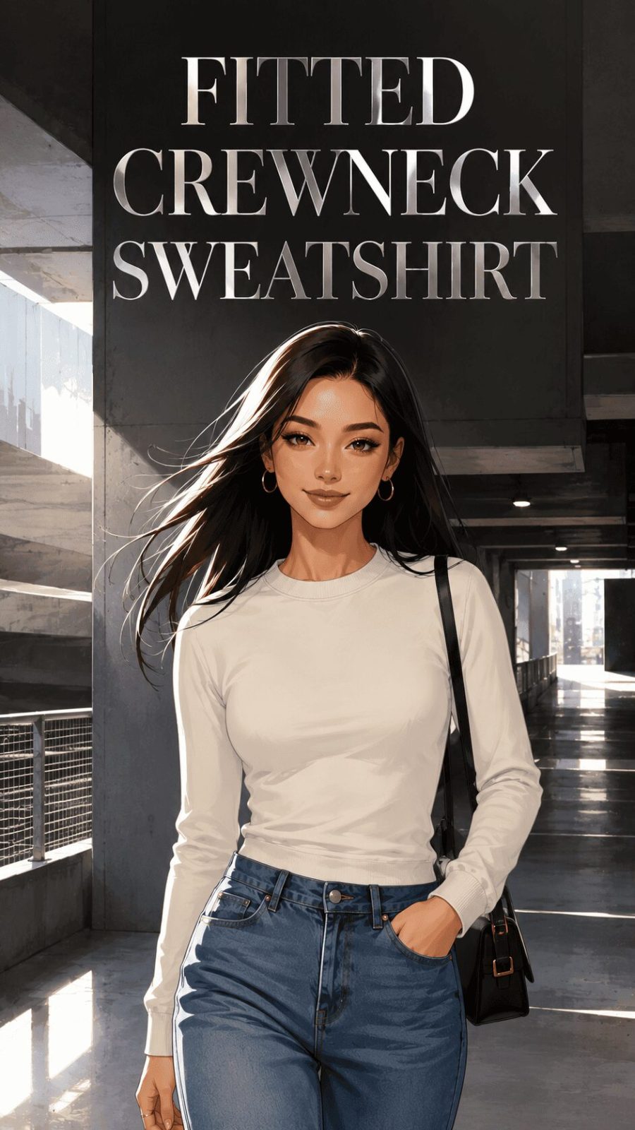 Fitted Crewneck Sweatshirt Example
