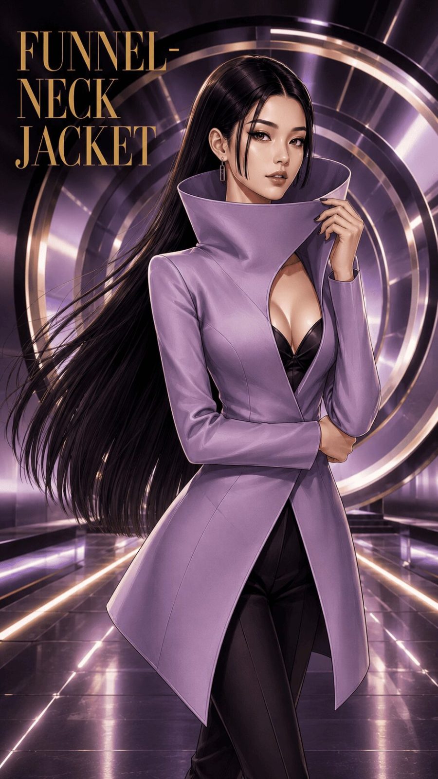 Funnel-Neck Jacket example