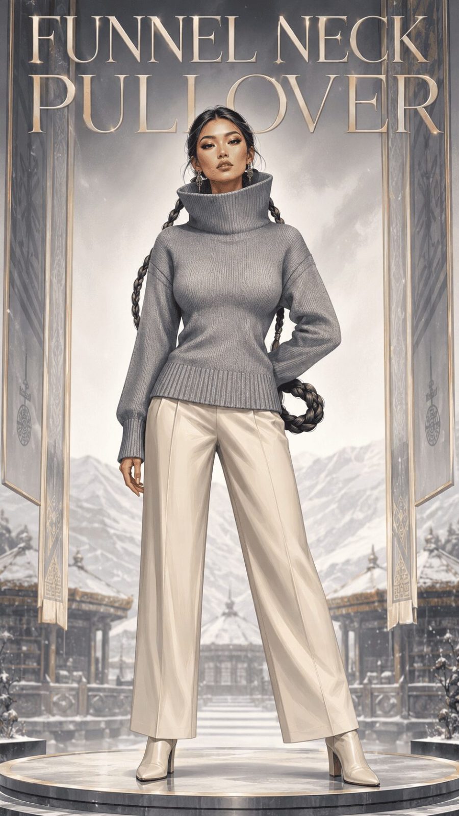 Funnel Neck Pullover example