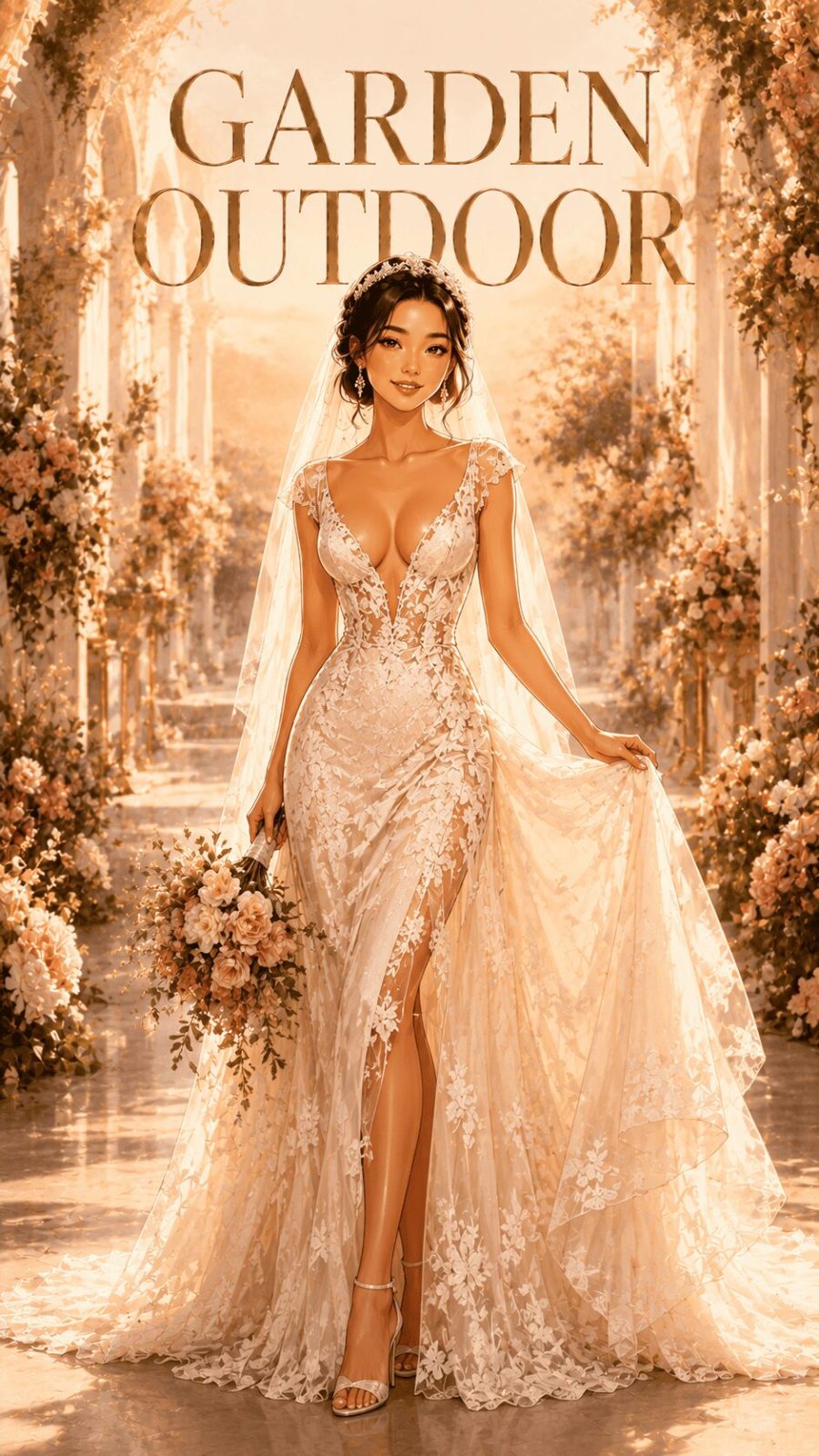 Garden Outdoor Wedding Dress Example