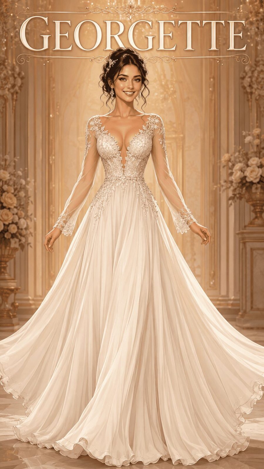 Georgette Wedding Dress Example