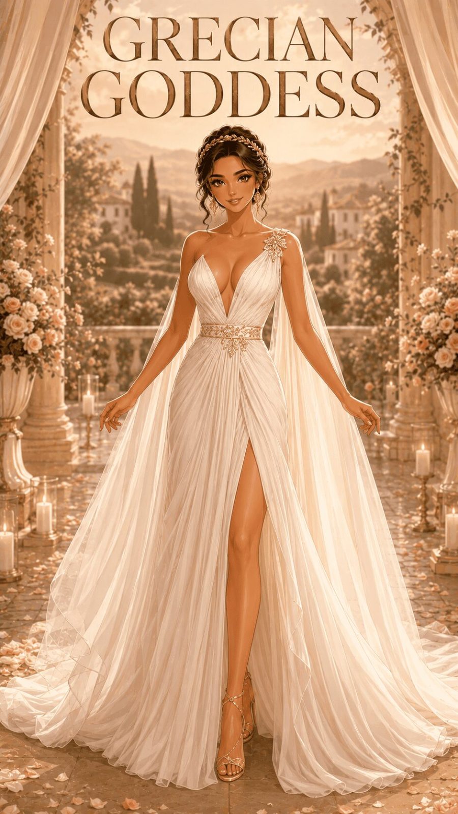 Goddess Grecian Wedding Dress Example
