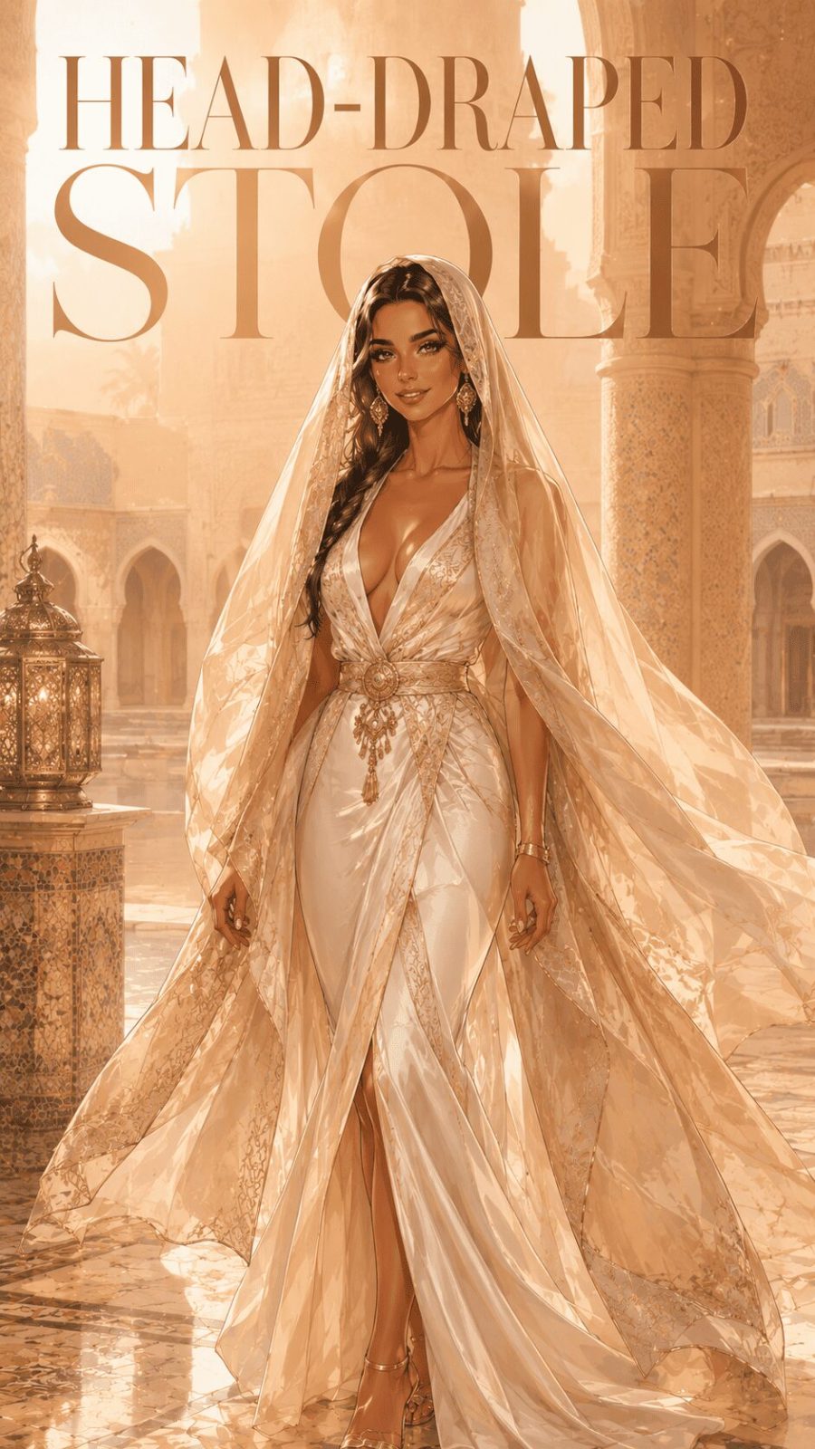 Head Draped Dupatta Style Stole Example
