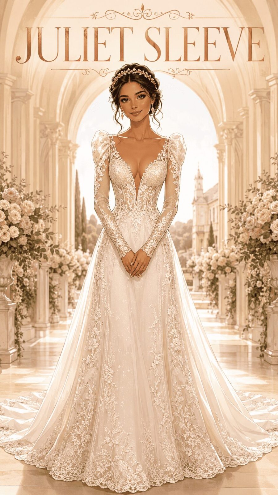Juliet Sleeve Wedding Dress