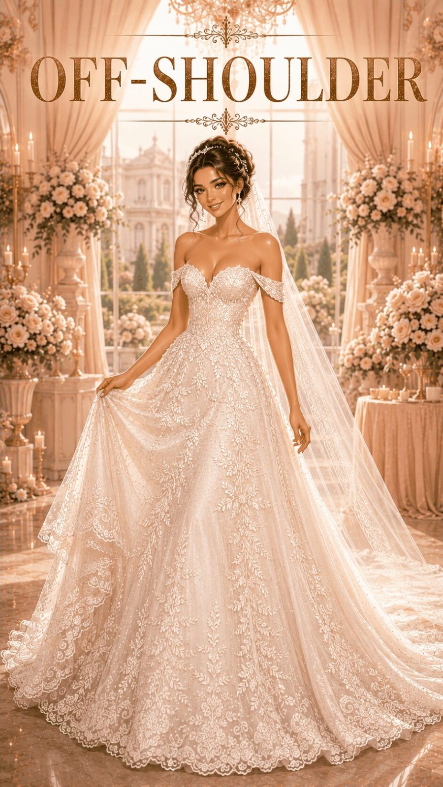 Off-Shoulder Wedding Dress