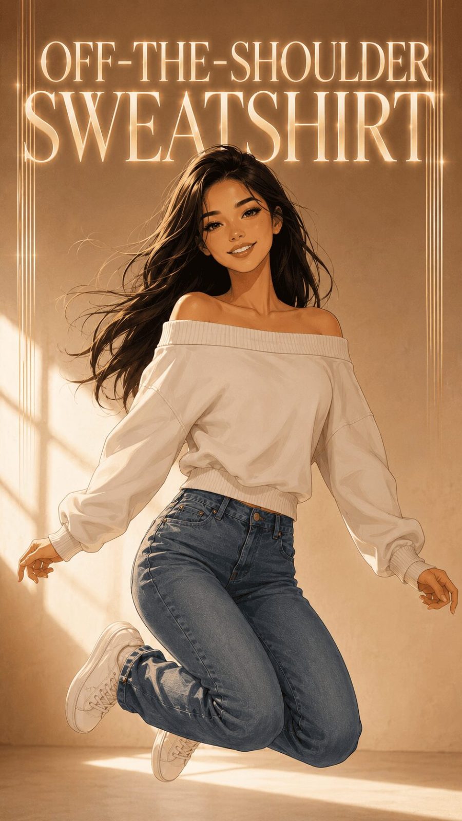 Off The Shoulder Sweatshirt Example