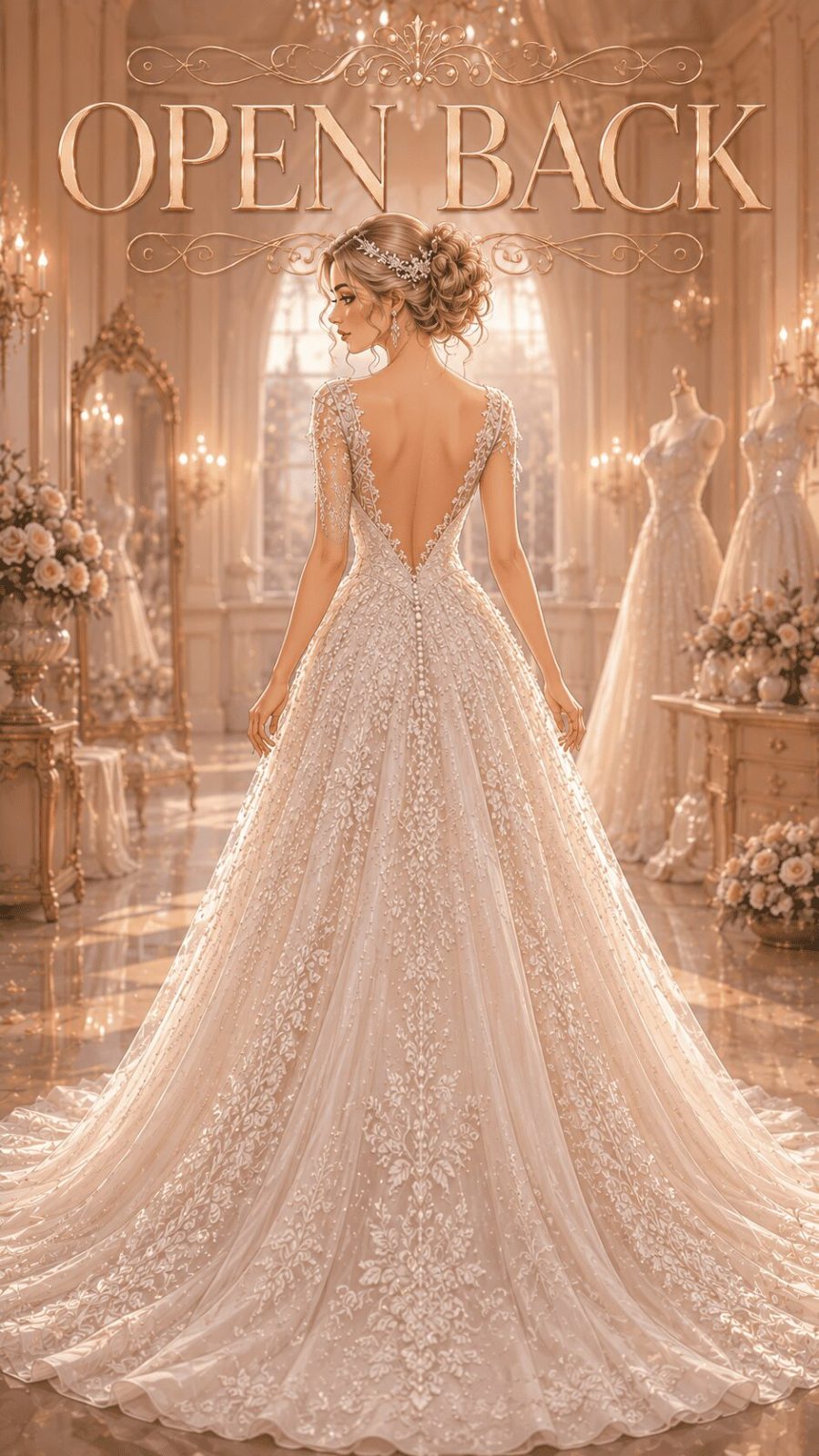 Open Back Backless Wedding Dress Example