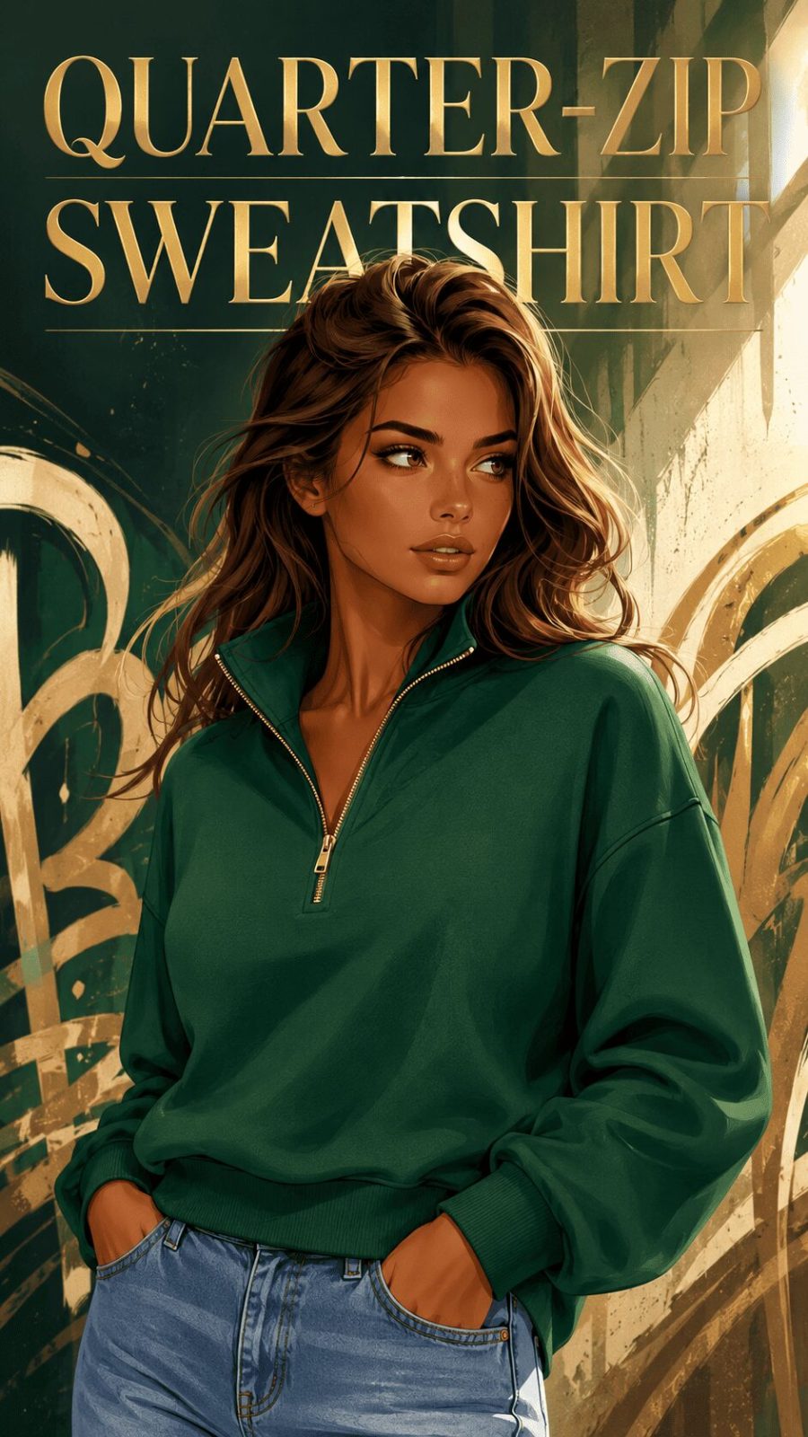 Quarter Zip Sweatshirt Example